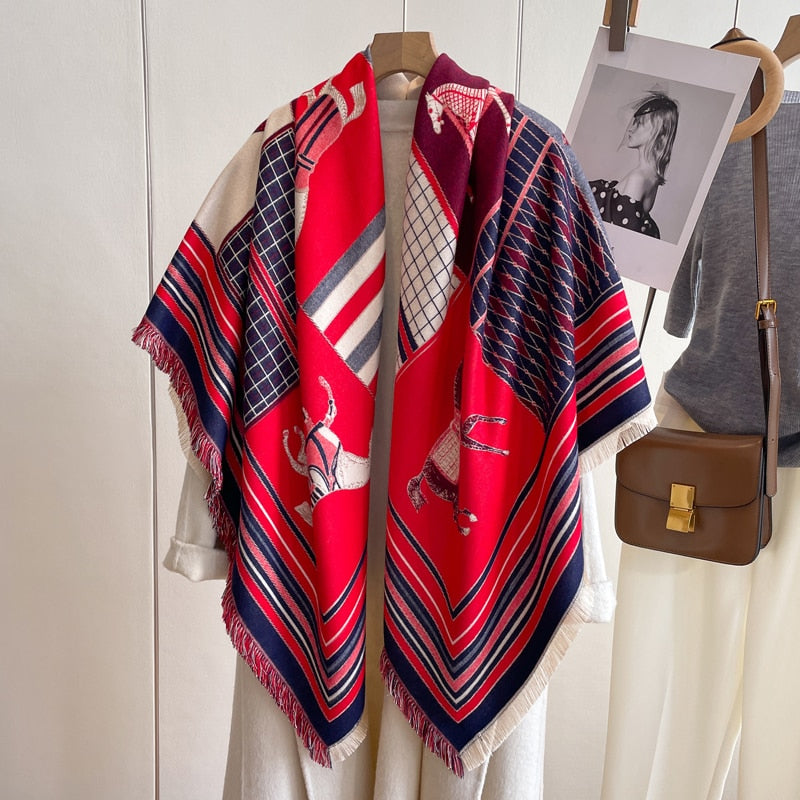 Zelie Luxurious Square Shawls Scarves