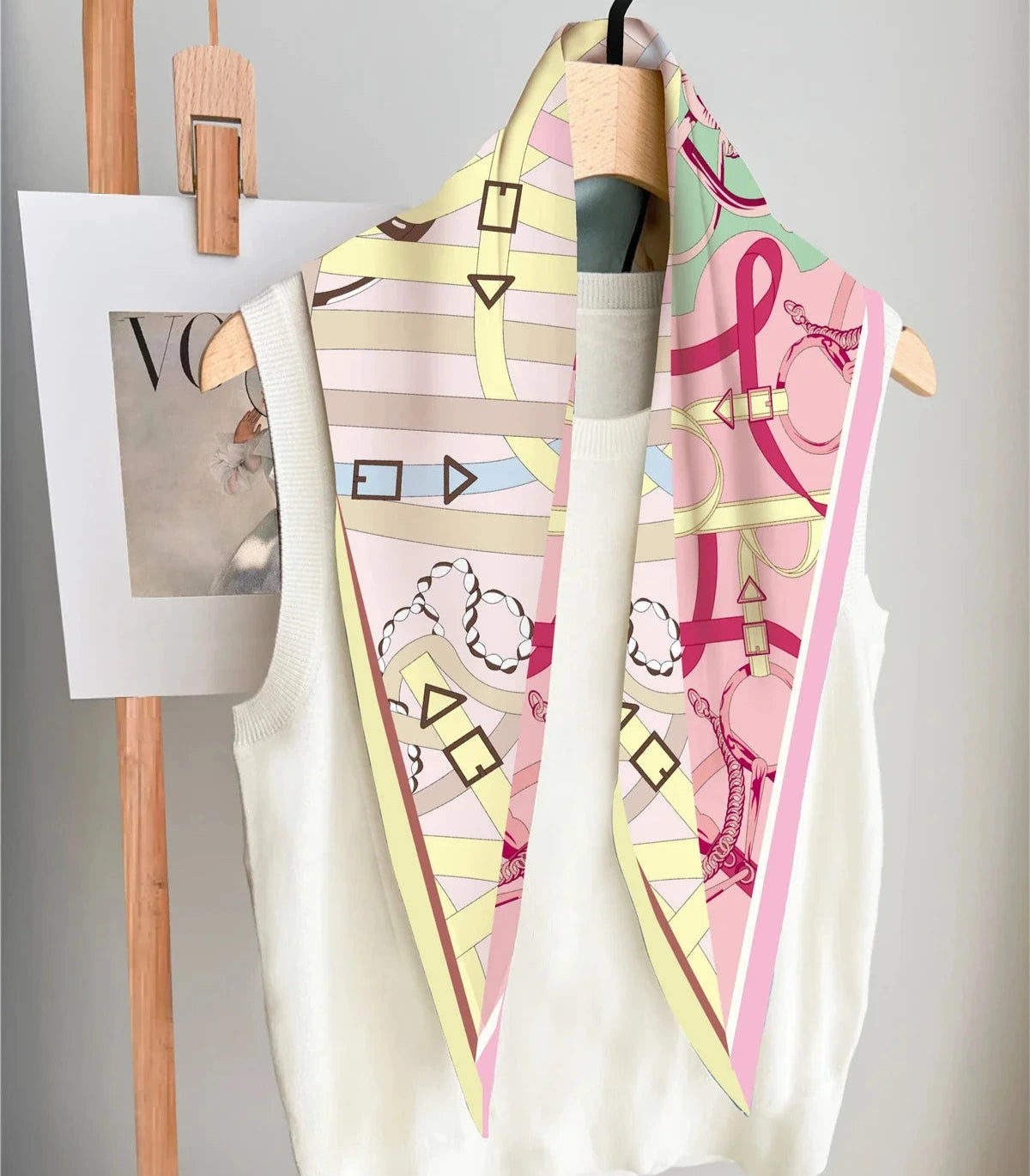 Reins Pink Silk Diamond Scarf