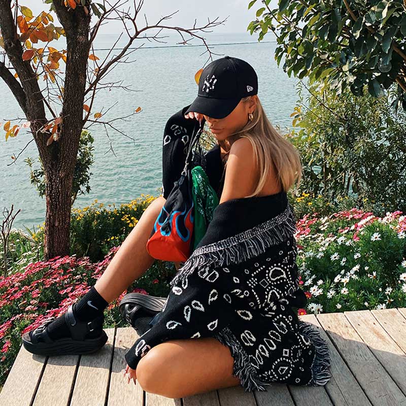 Black Ahanu Oversized Cardigan Jacket