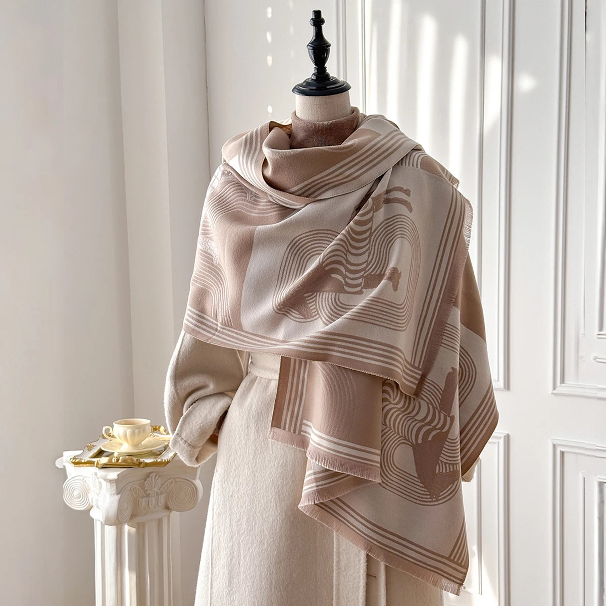 Belluno Pashmina Scarf Khaki