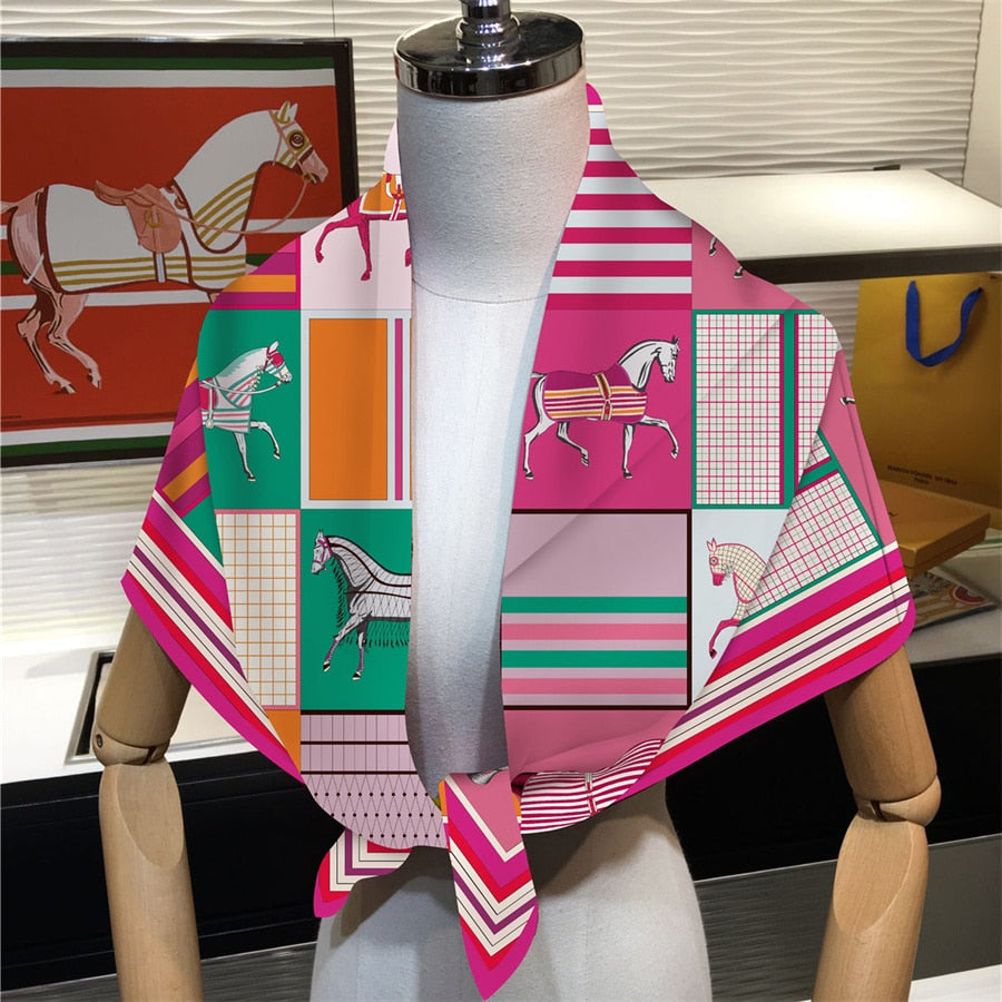 Adrina Silk Scarf Rose / 90cm