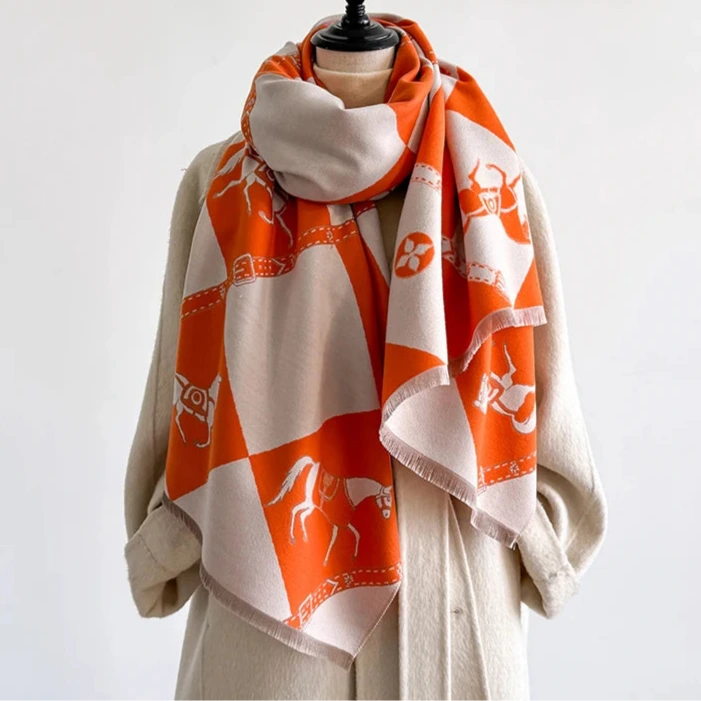 Zubiena Pashmina Scarf Orange