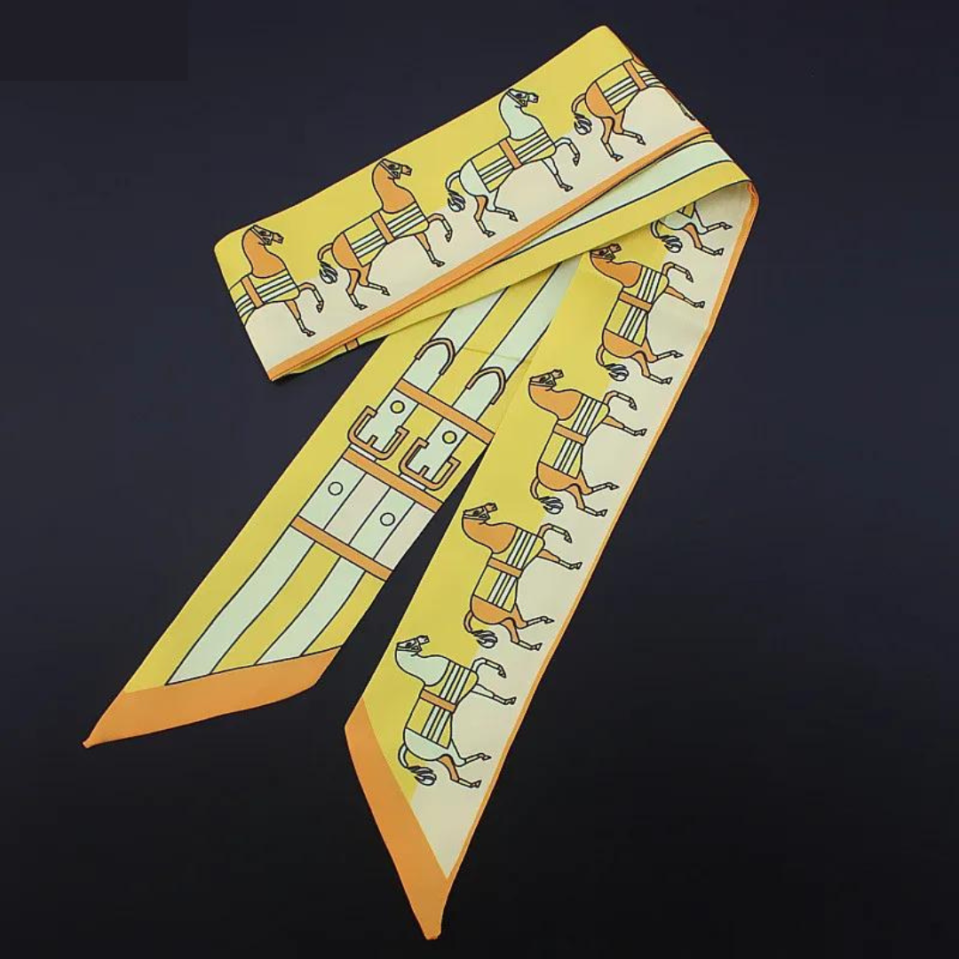 Sila Yellow Twilly Skinny Scarf