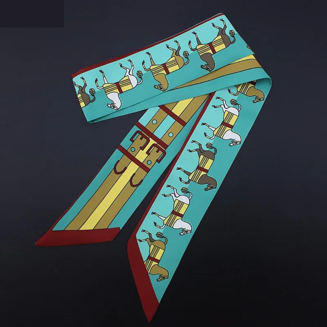 Sila Turquoise Twilly Skinny Scarf
