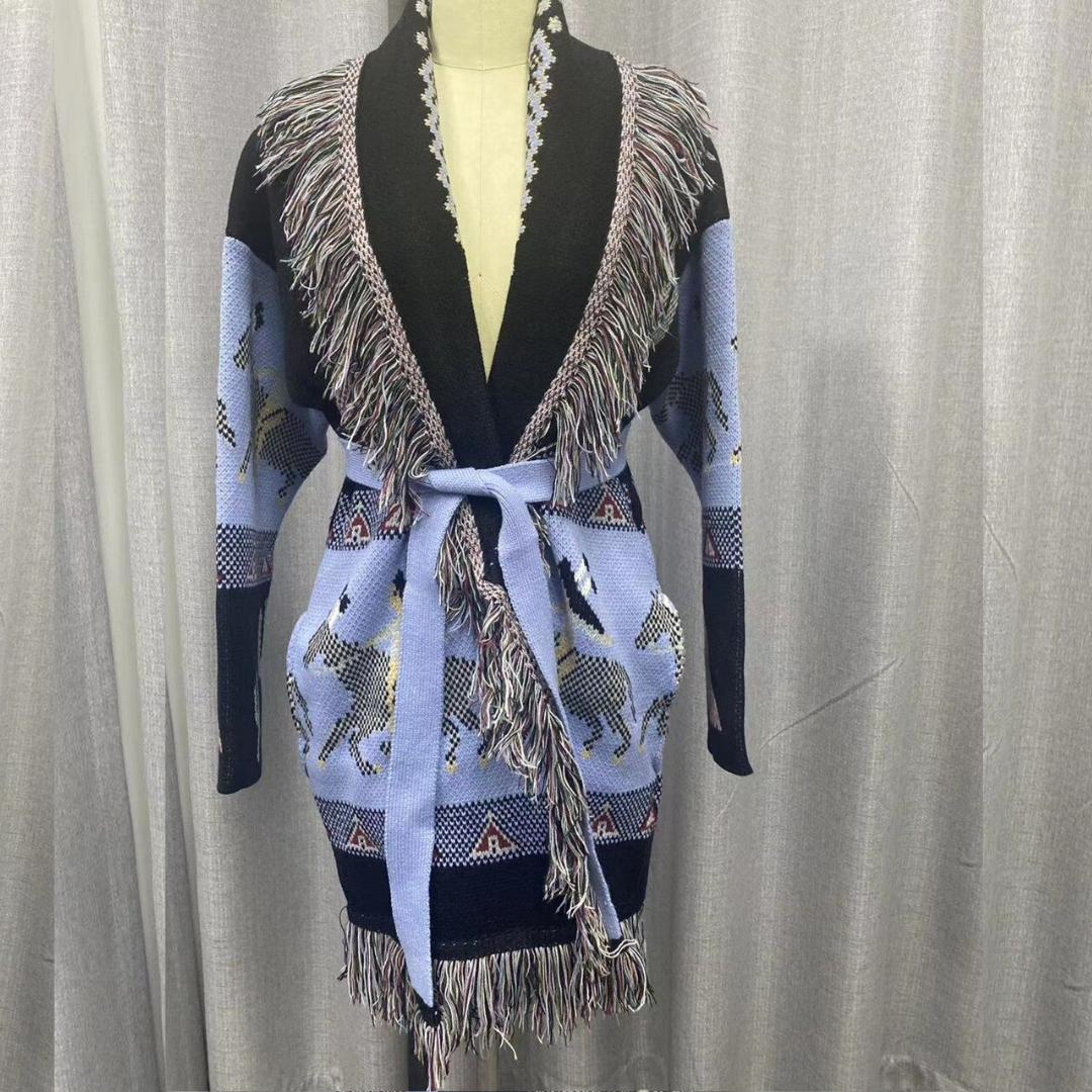 Blue Takoda Oversized Cardigan Jacket