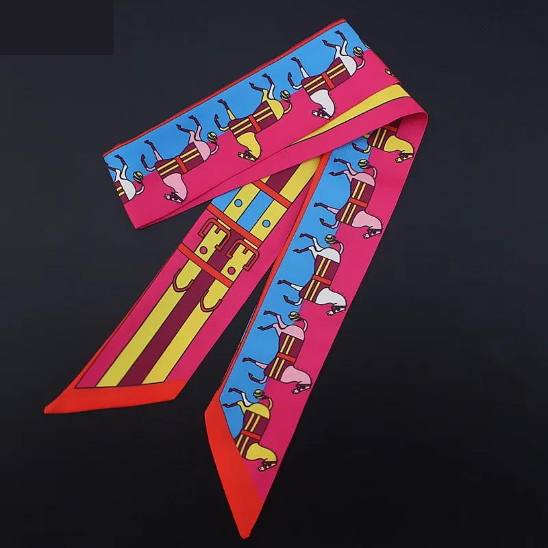 Sila Red Twilly Skinny Scarf