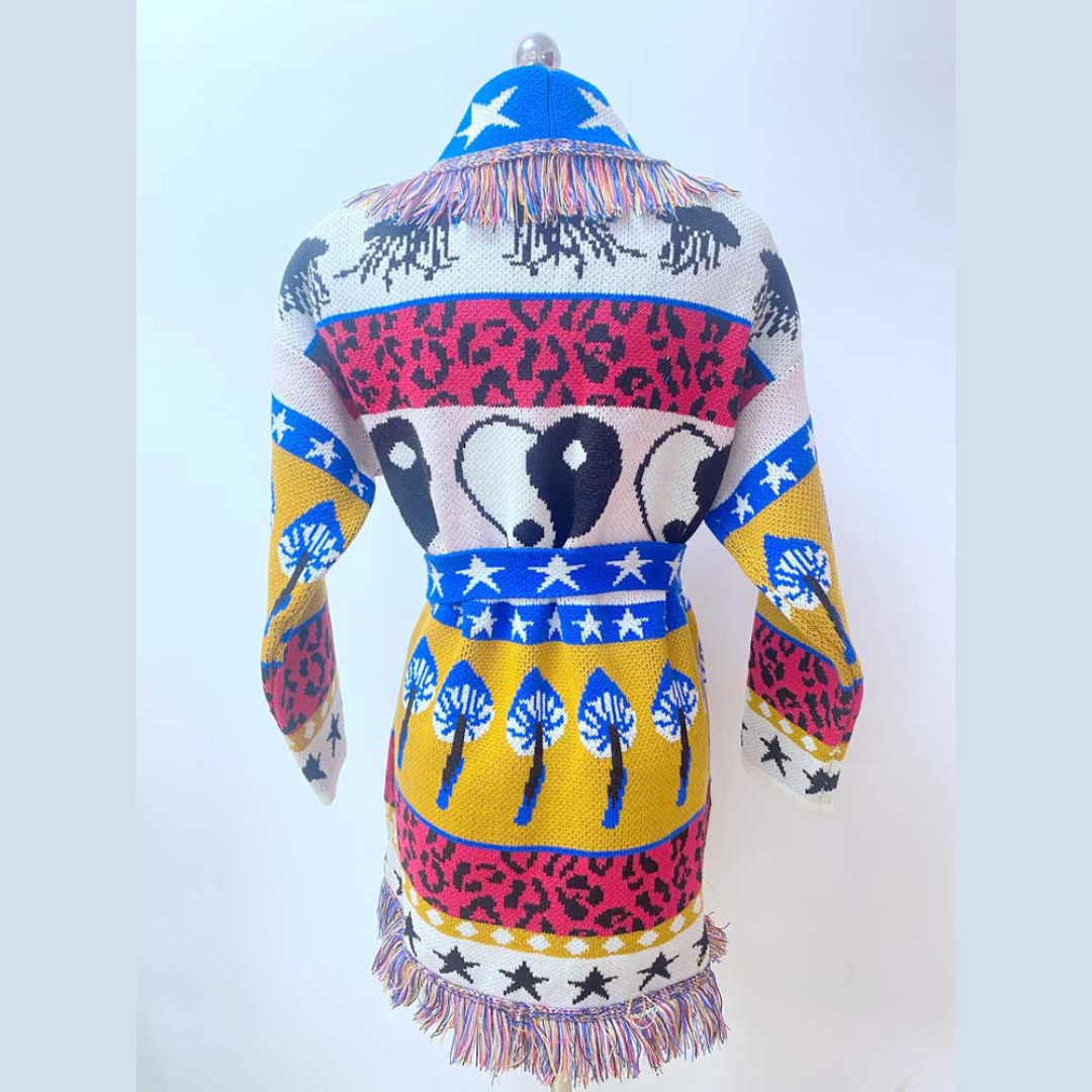 Blue Tallulah Oversized Cardigan Jacket