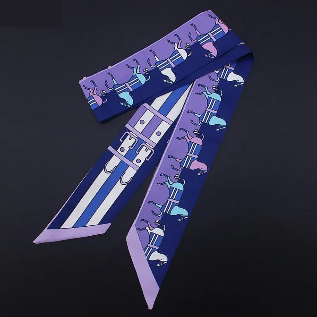Sila Purple Twilly Skinny Scarf