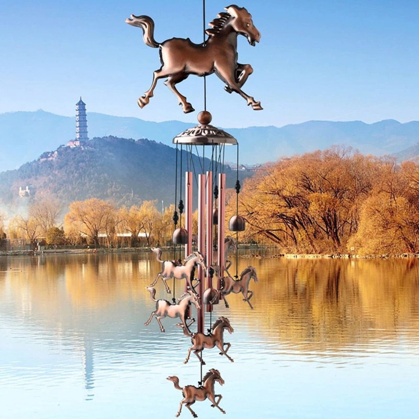 Handmade Copper Horse Wind Chimes