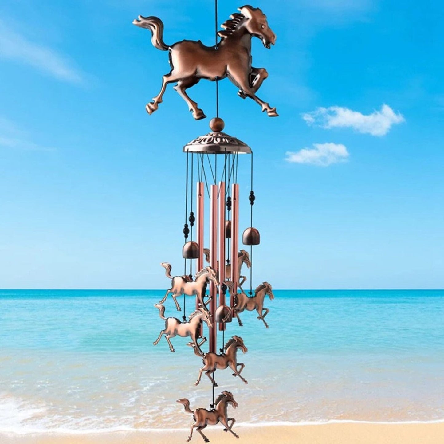 Handmade Copper Horse Wind Chimes