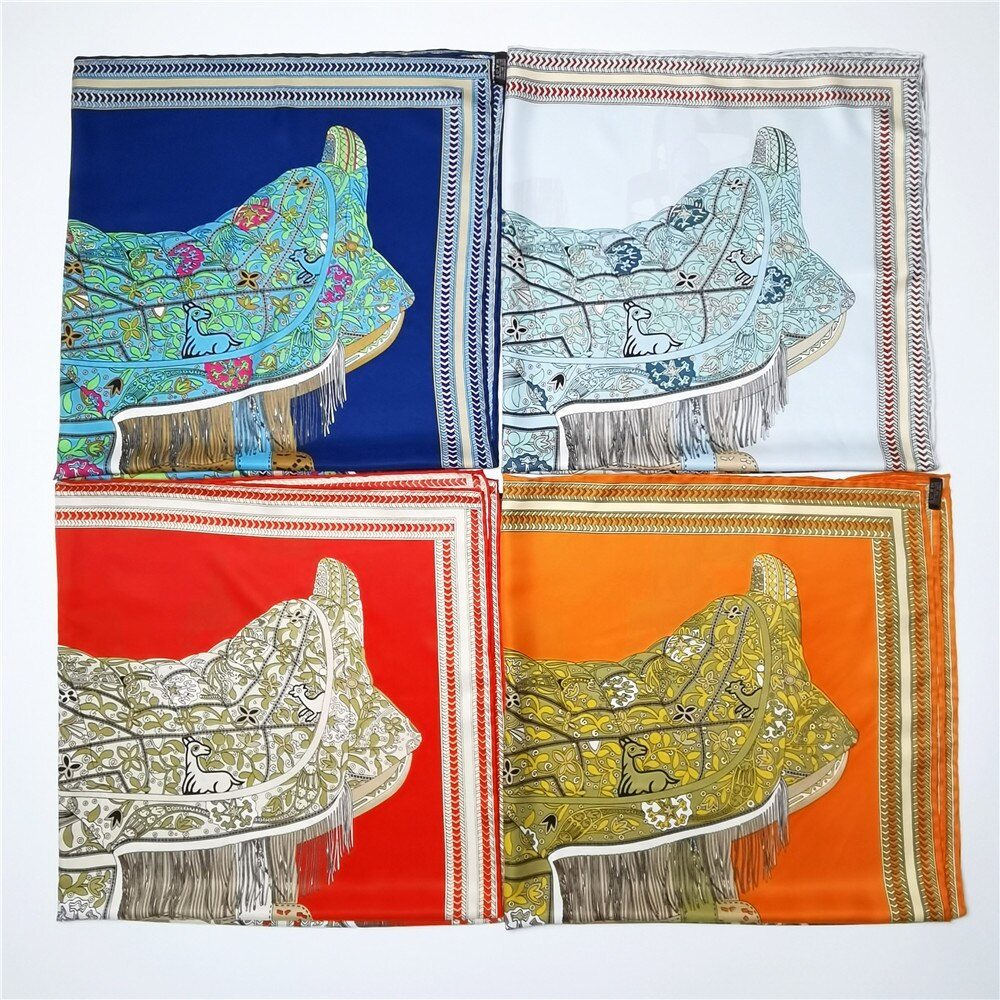 Elisabetta Orange Silk Scarf / 90cm