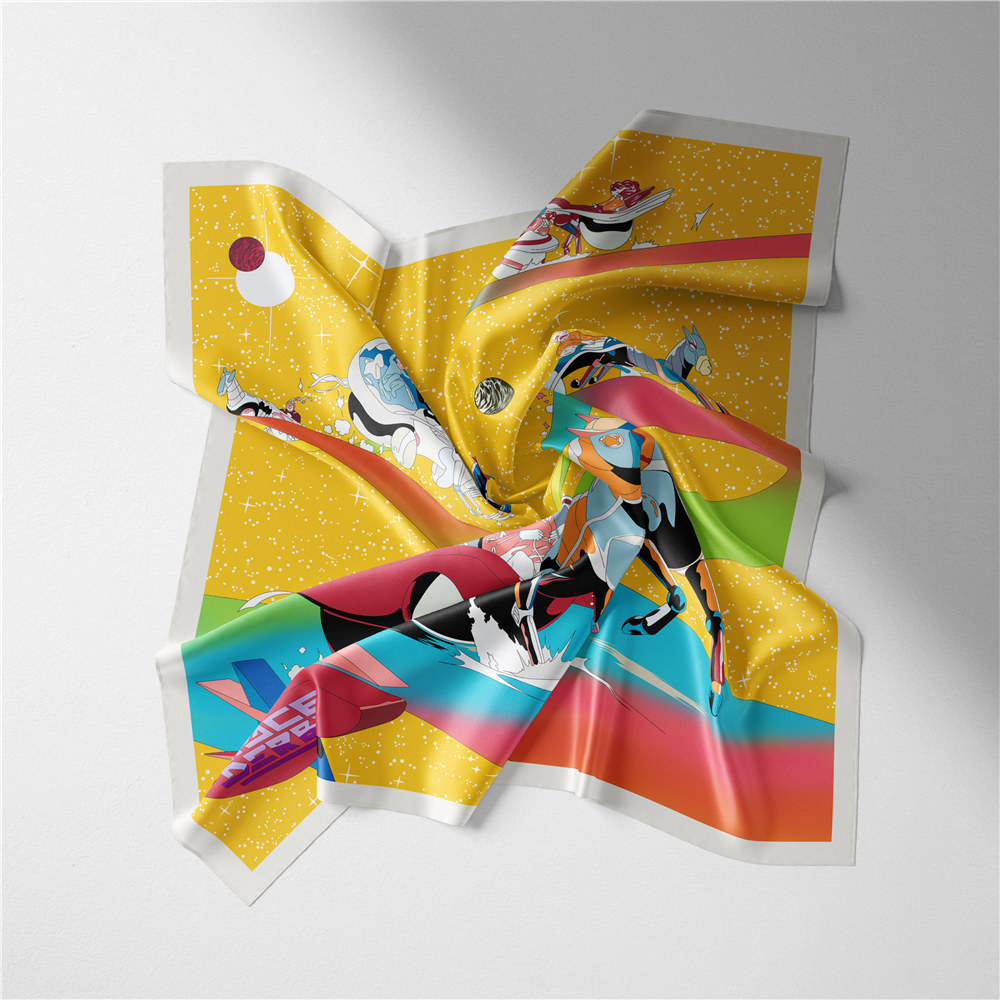 Alma Yellow Silk Scarf / 53cm
