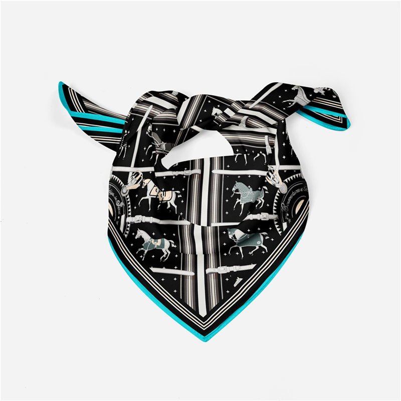 Beronia Black Silk Scarf / 53cm