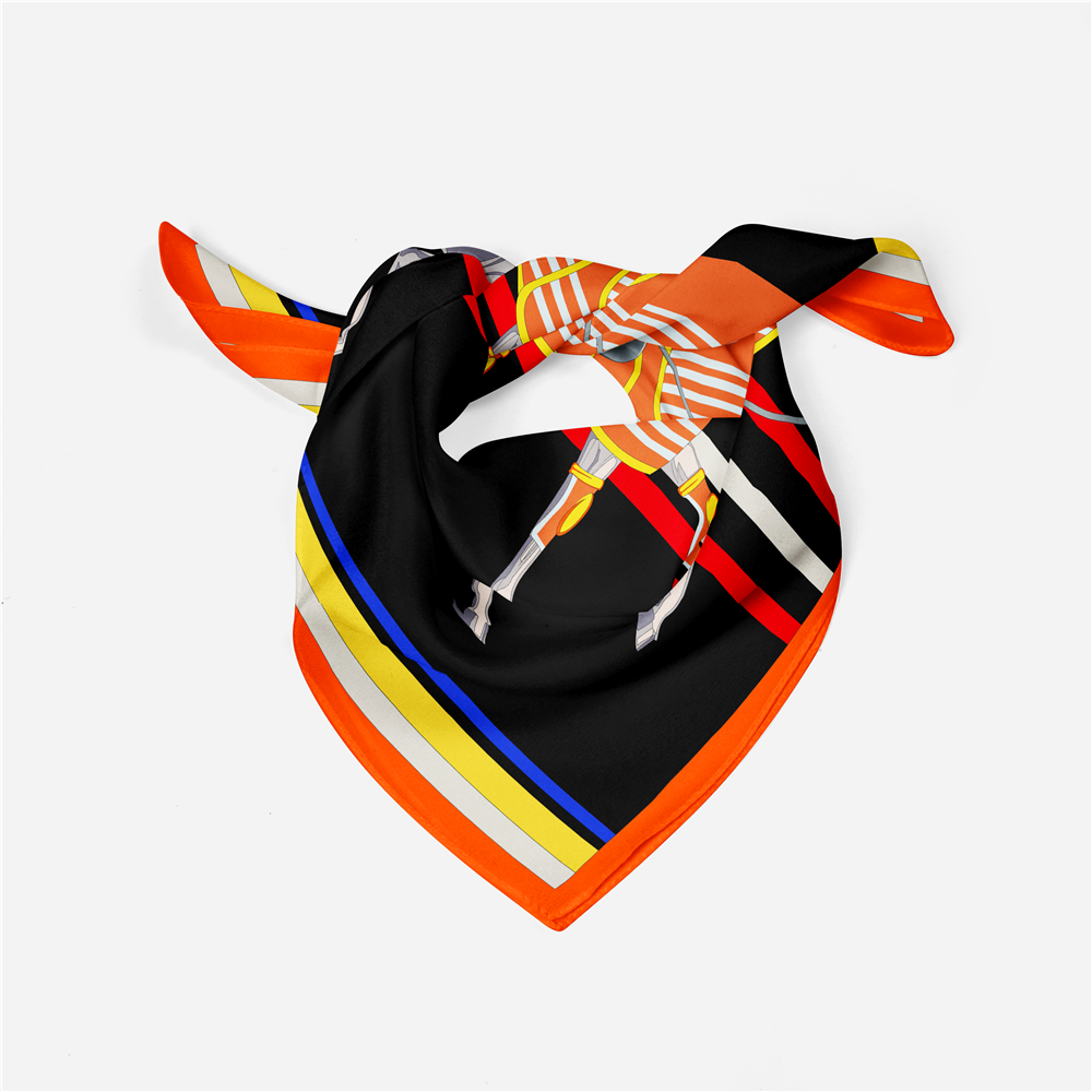 Maxine Black Silk Scarf / 53cm