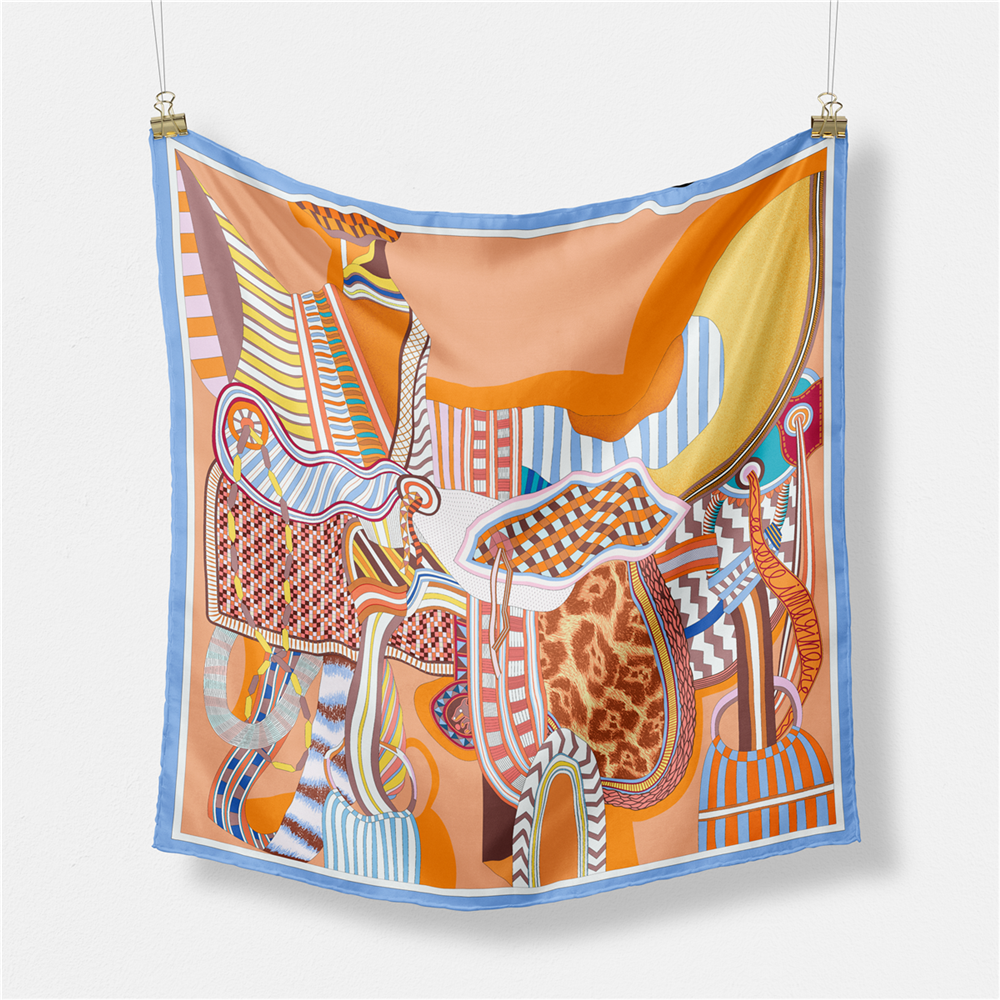 Idalia Orange Silk Scarf Small