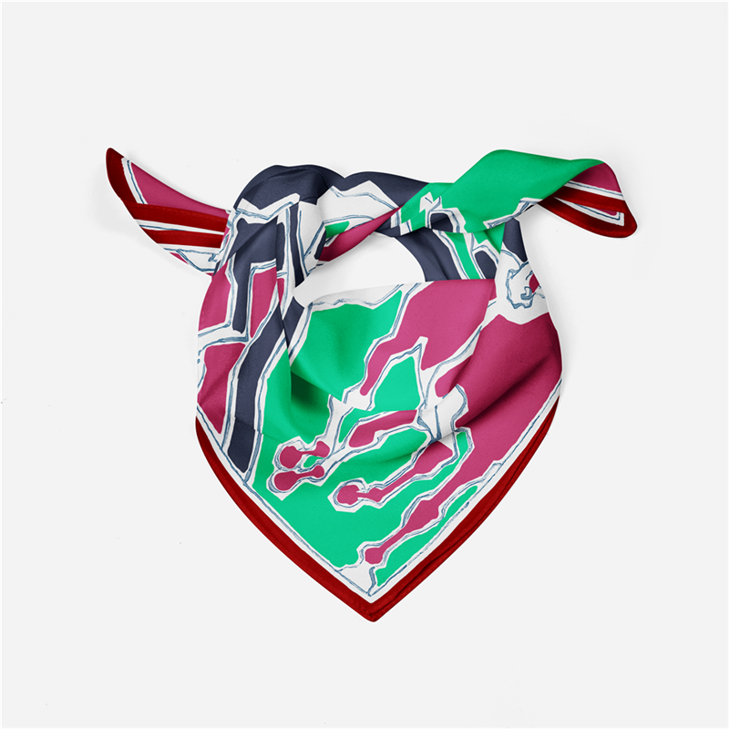 Amaranta Maroon Silk Scarf / 53cm