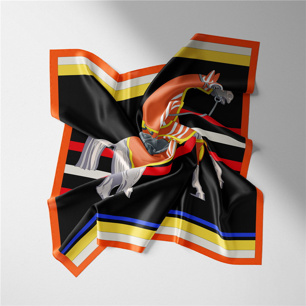Maxine Black Silk Scarf / 53cm