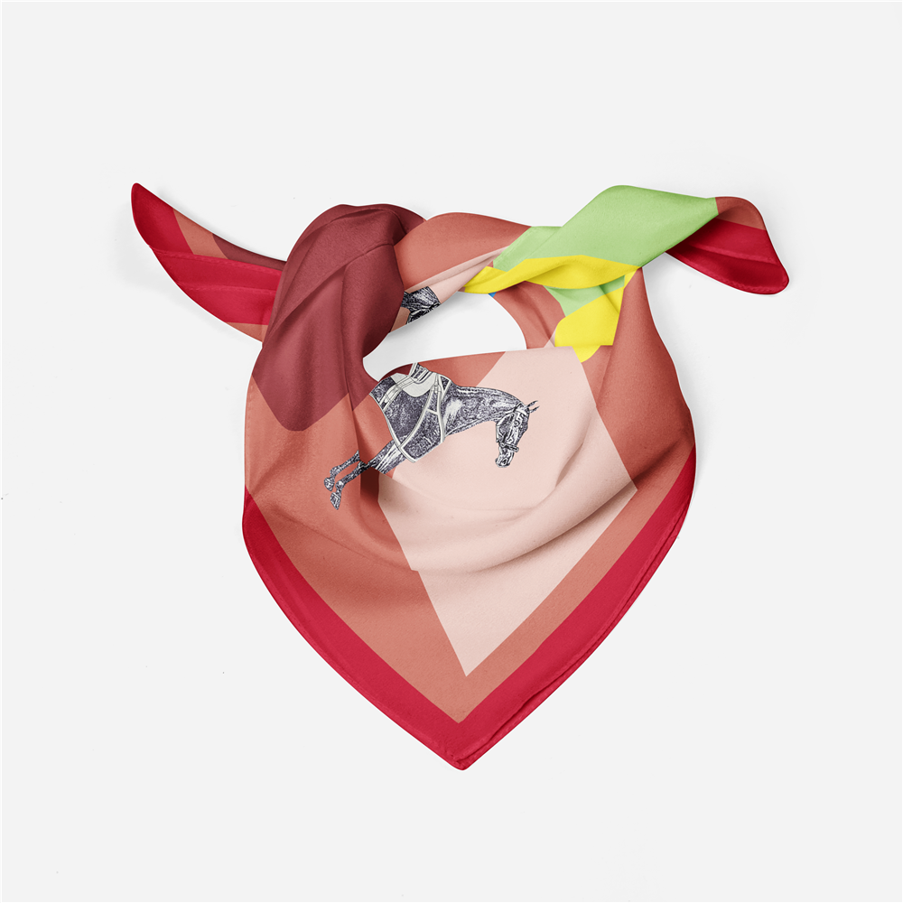 Bruna Maroon Silk Scarf / 53cm