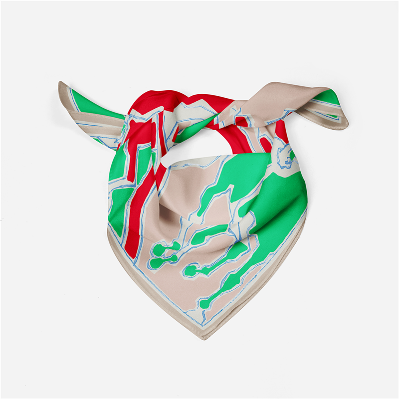Amaranta Green Silk Scarf / 53cm