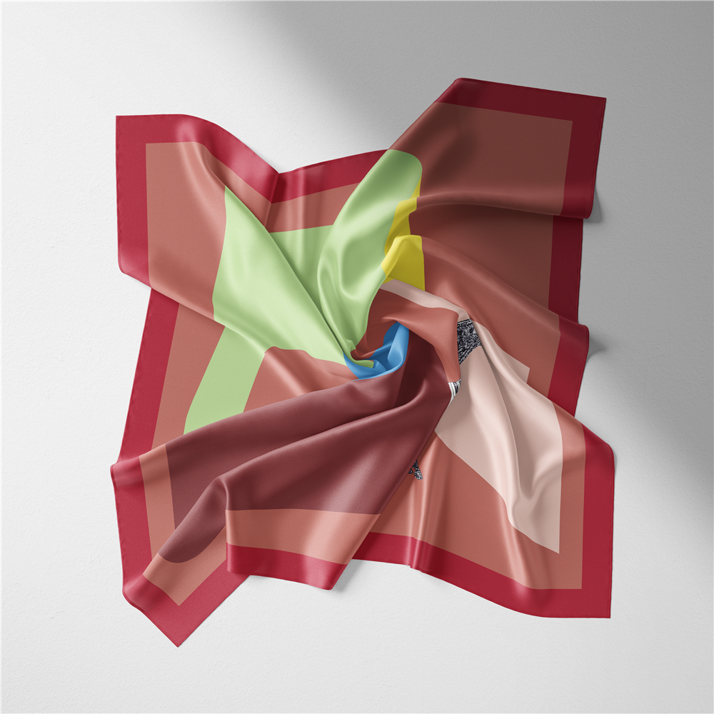 Bruna Maroon Silk Scarf / 53cm