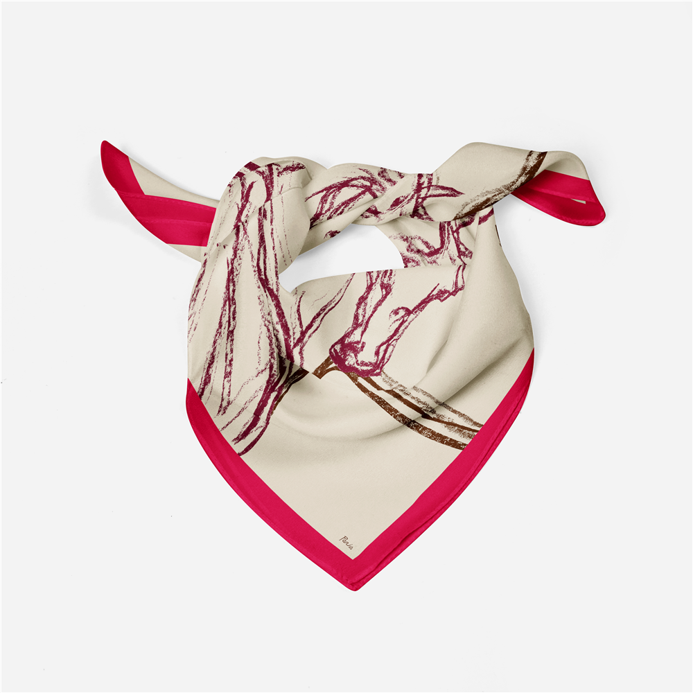 Terina Red Silk Scarf