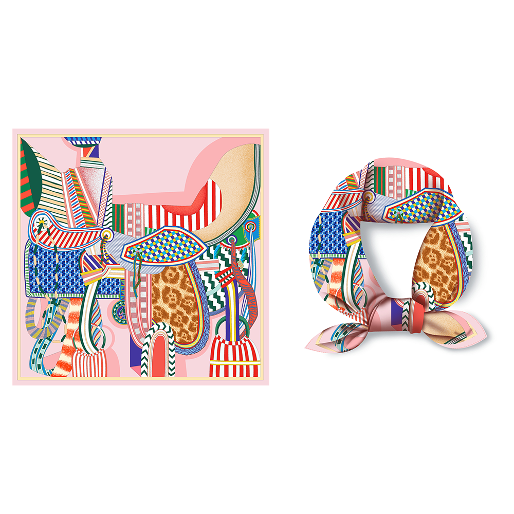 Idalia Pink Silk Scarf Small / 53cm