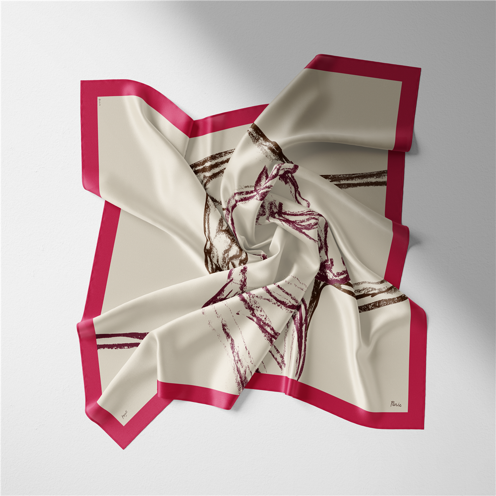 Terina Red Silk Scarf