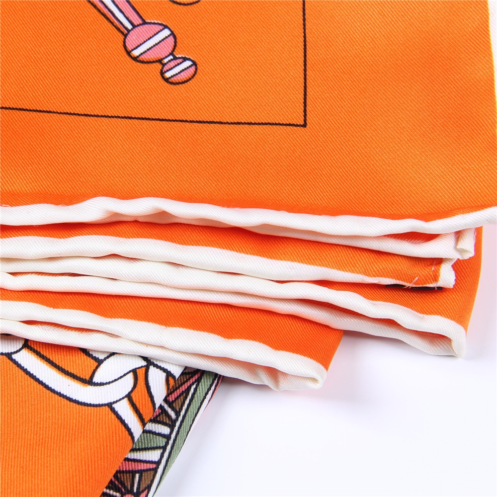 Serenella Orange Silk Scarf