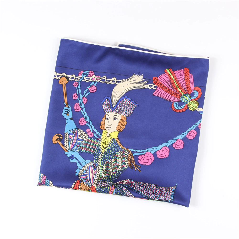 Serenella Navy Silk Scarf