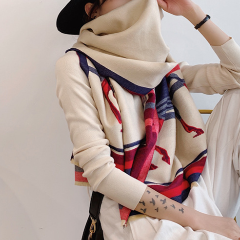 Thais Pashmina Scarf Beige