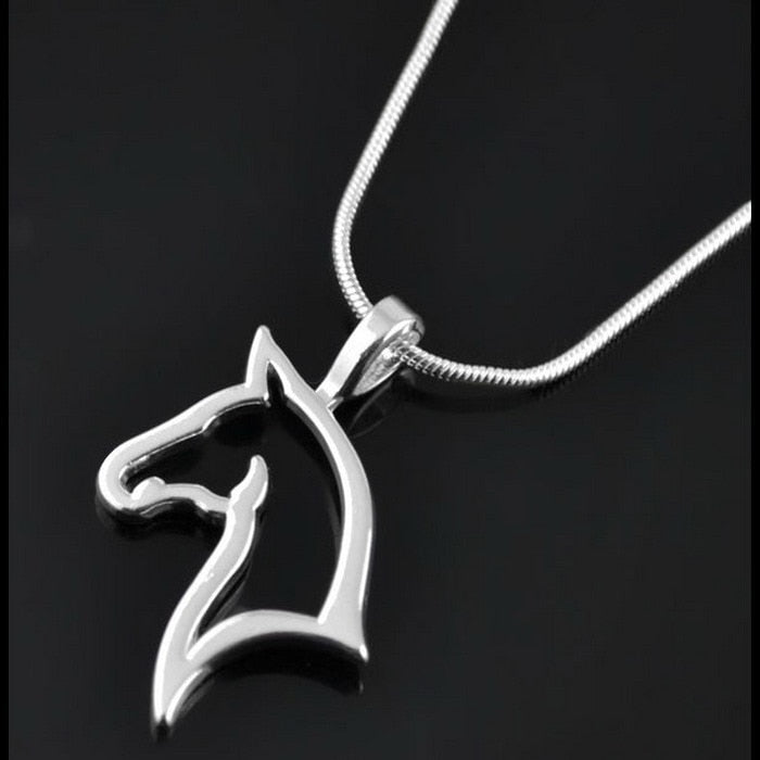 Silver Horse Pendant Necklace - Dogs and Horses