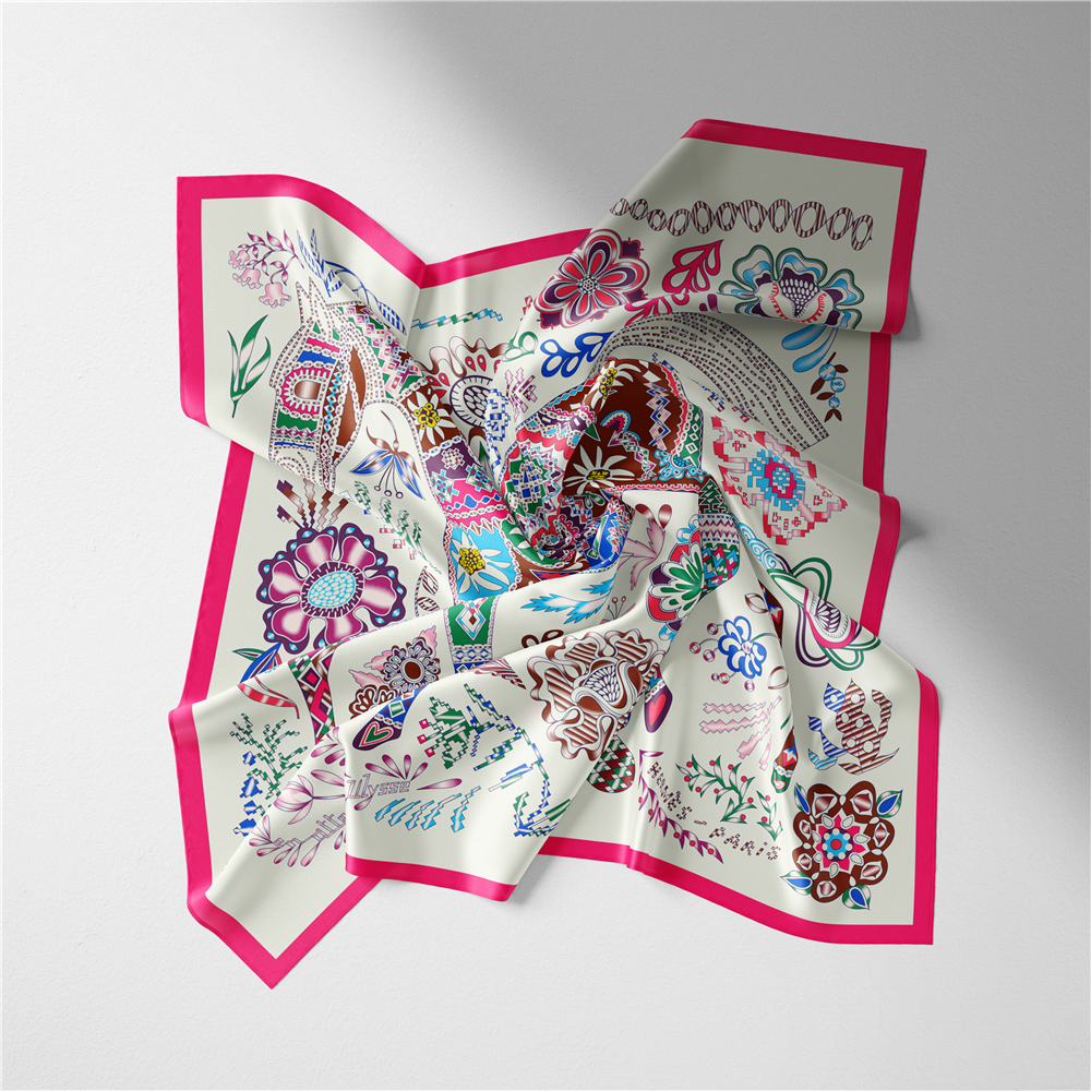 Genoa Pink Silk Scarf Small