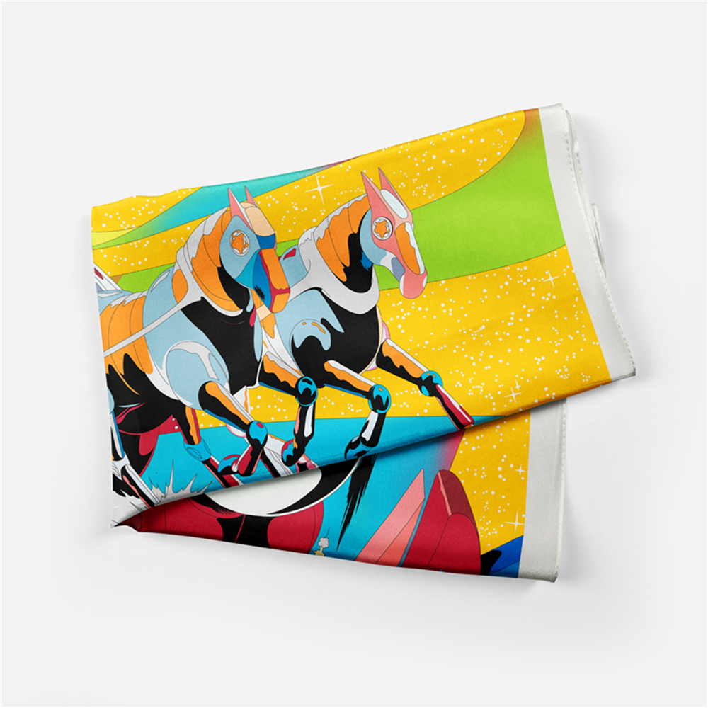 Alma Yellow Silk Scarf / 53cm