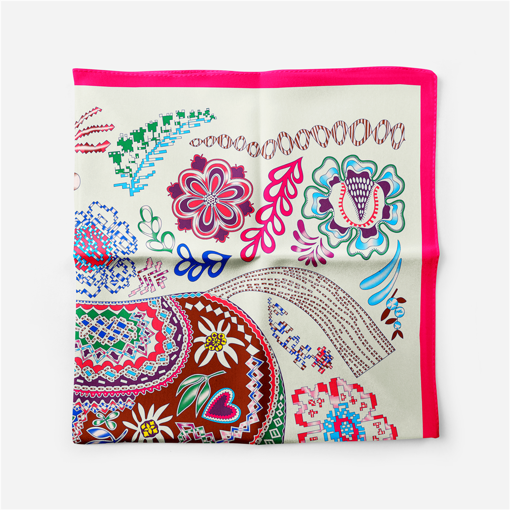 Genoa Pink Silk Scarf Small