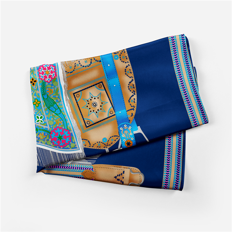 Elisabetta Navy Silk Scarf Small / 53cm