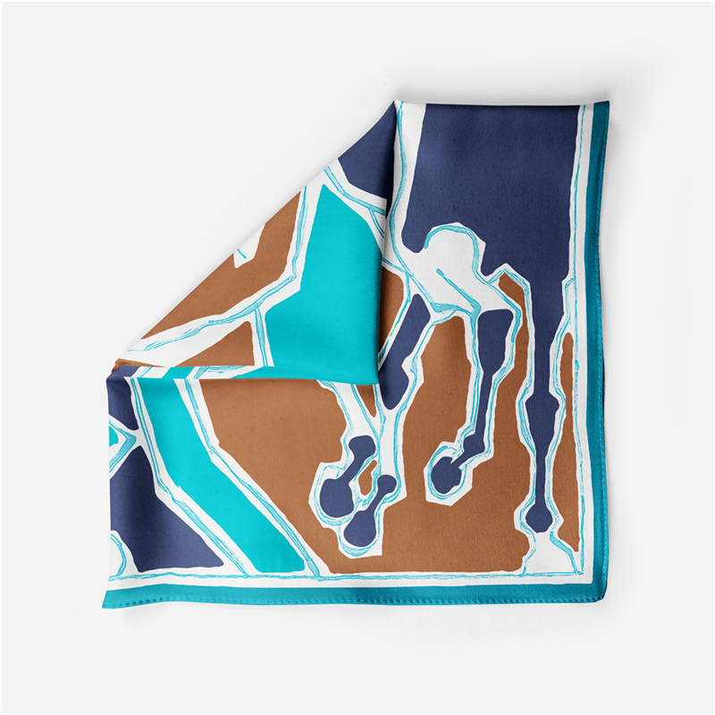 Amaranta Blue Silk Scarf / 53cm