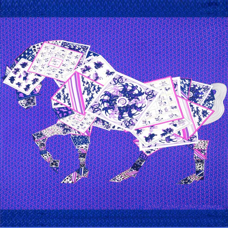 Zeta Navy Silk Scarf