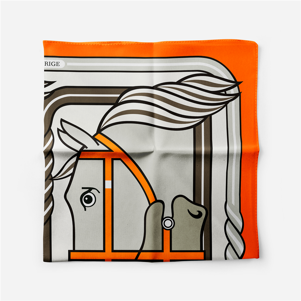 Edda Orange Silk Scarf