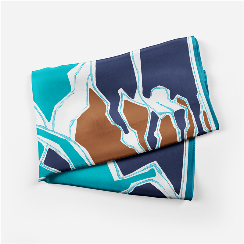 Amaranta Blue Silk Scarf / 53cm