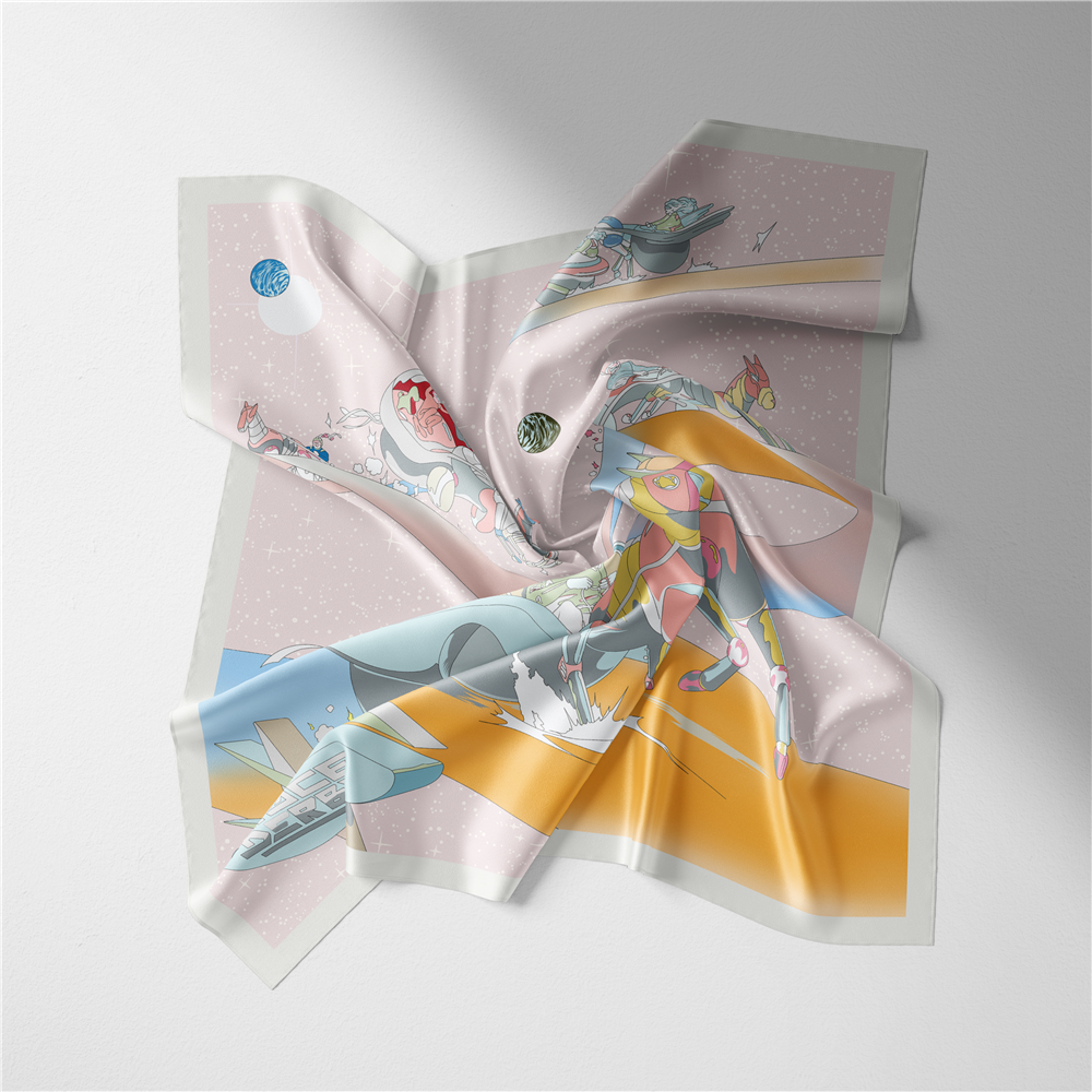 Alma Pink Silk Scarf / 53cm