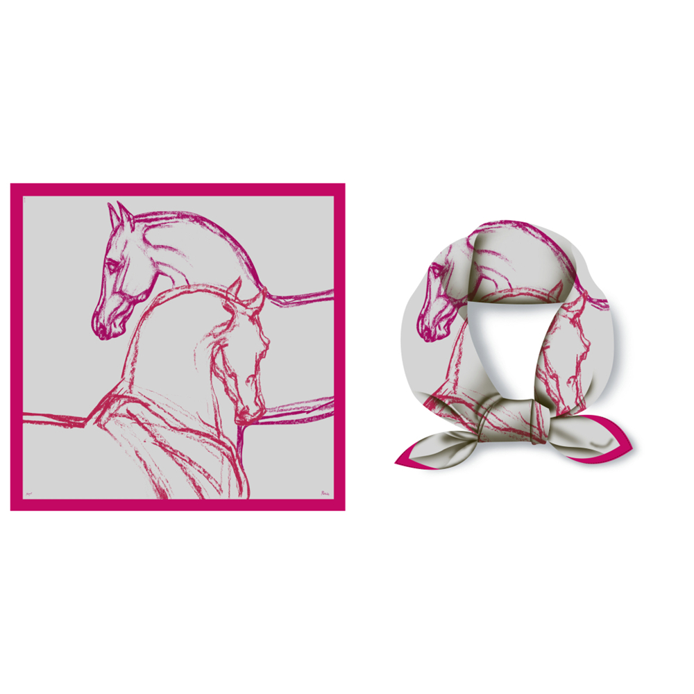 Terina Rose Silk Scarf / 53cm