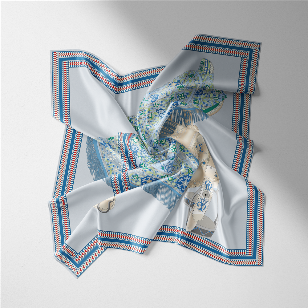 Elisabetta Blue Silk Scarf Small / 53cm