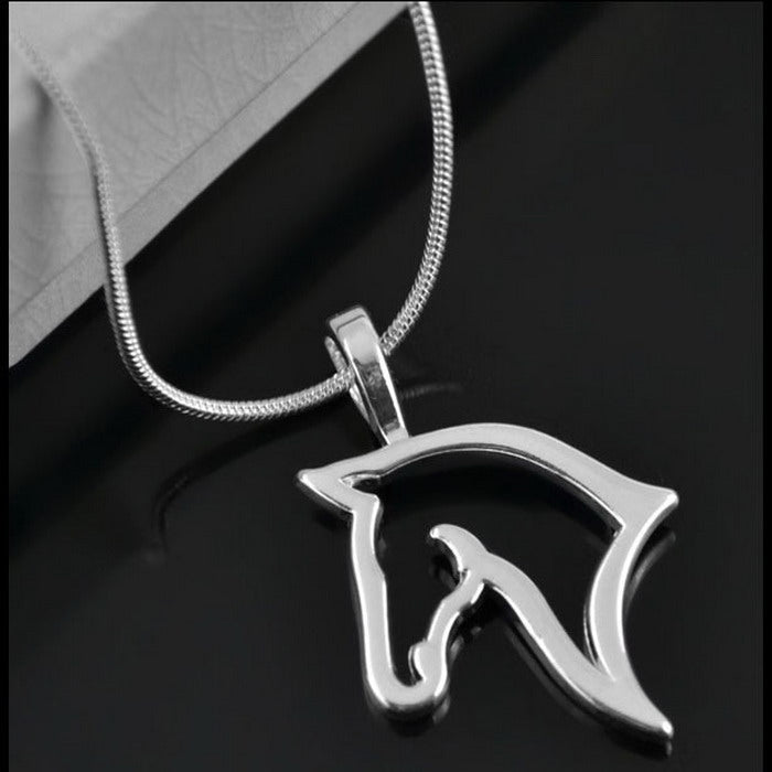 Silver Horse Pendant Necklace - Dogs and Horses