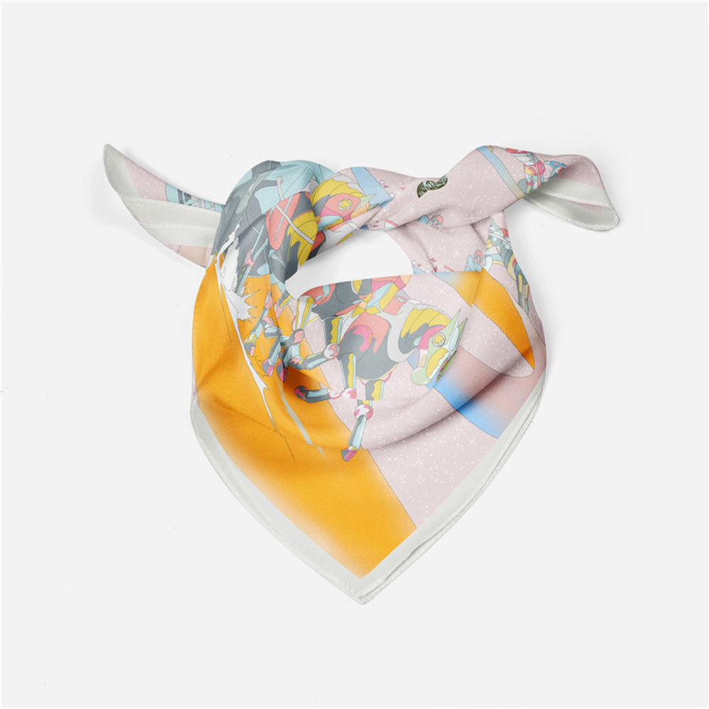 Alma Pink Silk Scarf / 53cm