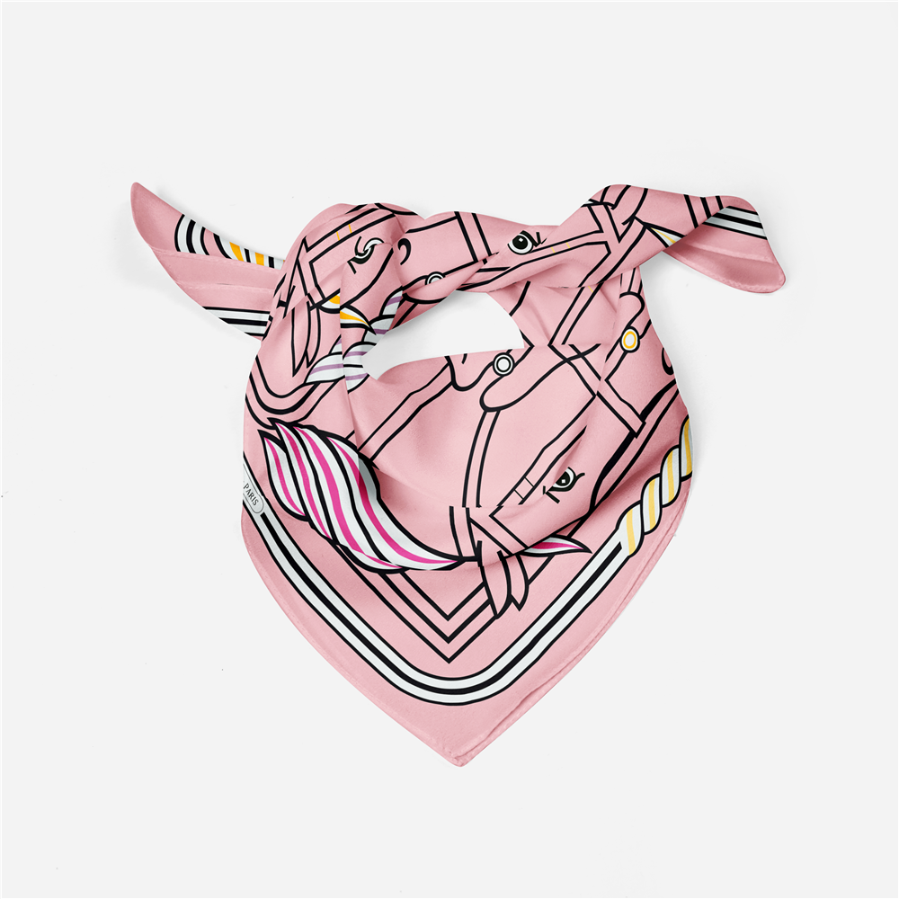 Edda Pink Silk Scarf / 53cm