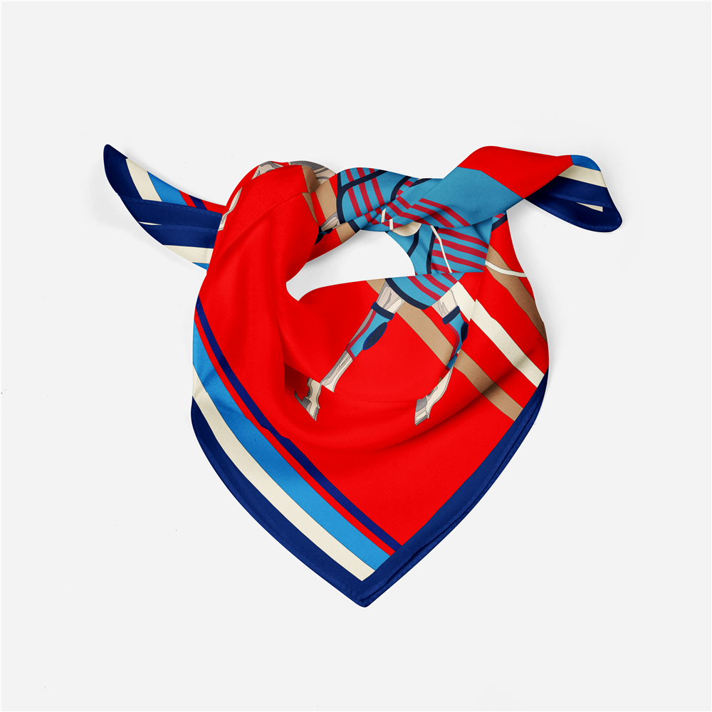 Maxine Red Silk Scarf / 53cm
