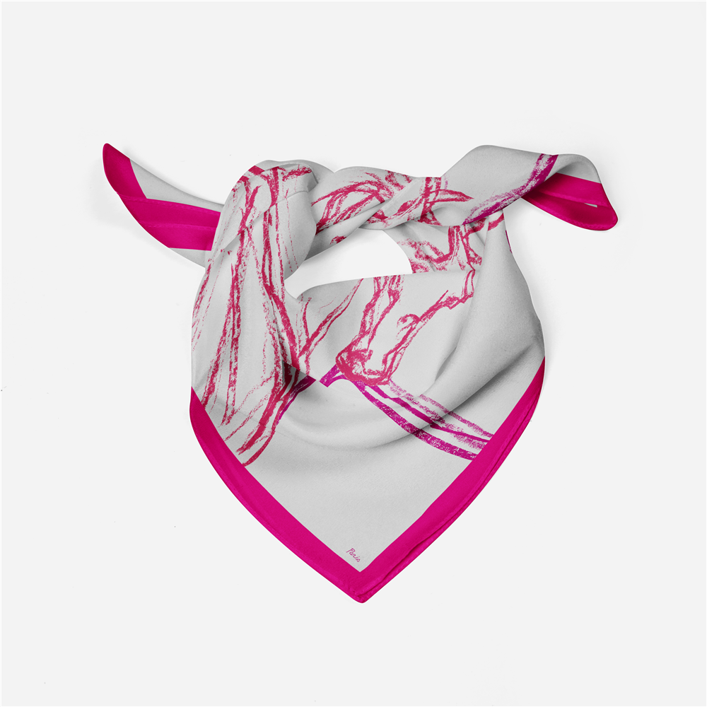 Terina Rose Silk Scarf / 53cm