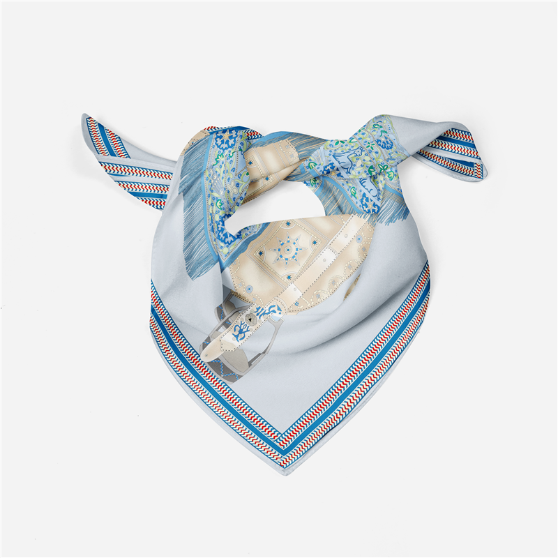 Elisabetta Blue Silk Scarf Small / 53cm