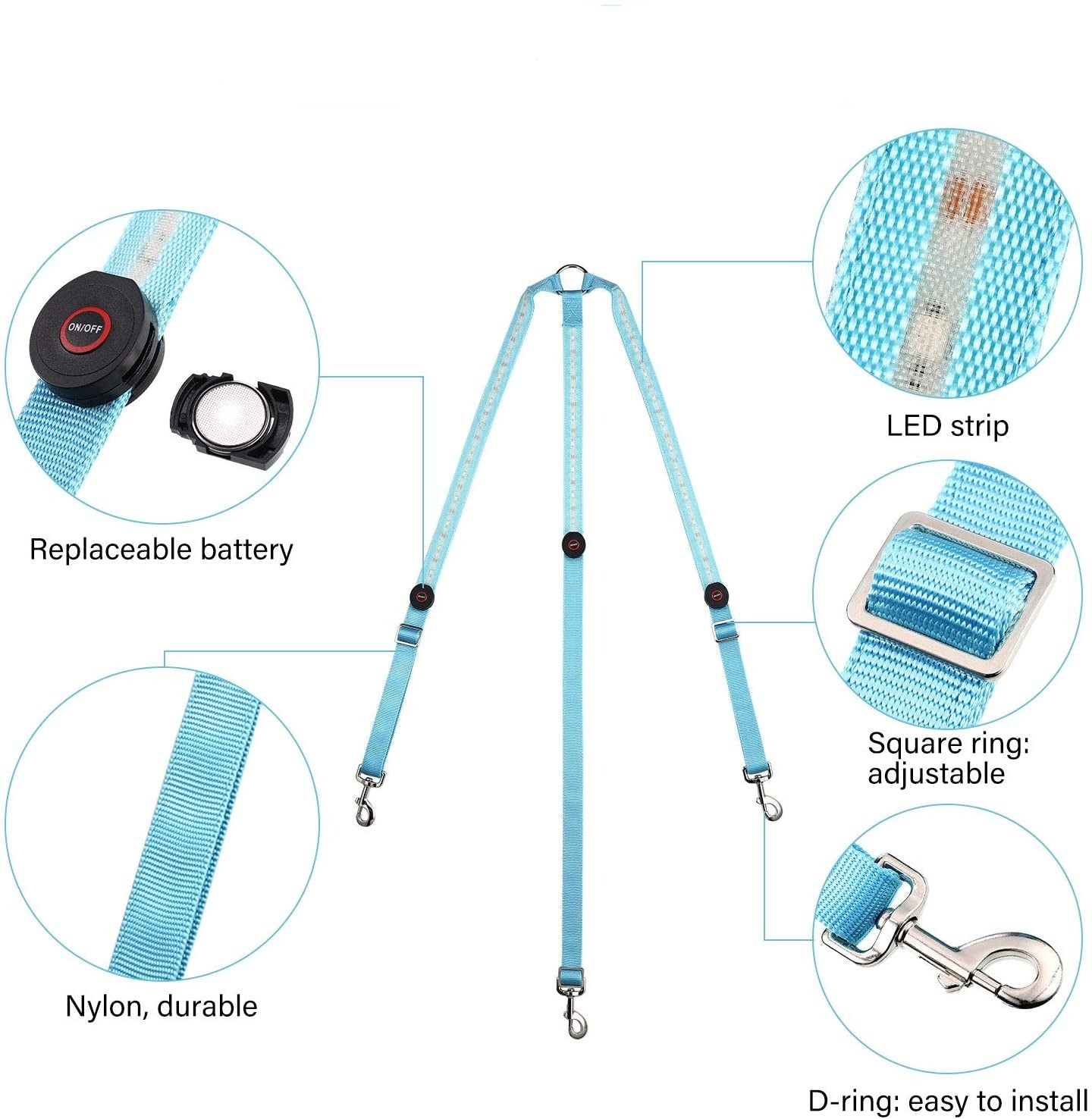 Horse Harness Breastplate Collar LED Lights - Dogs and Horses