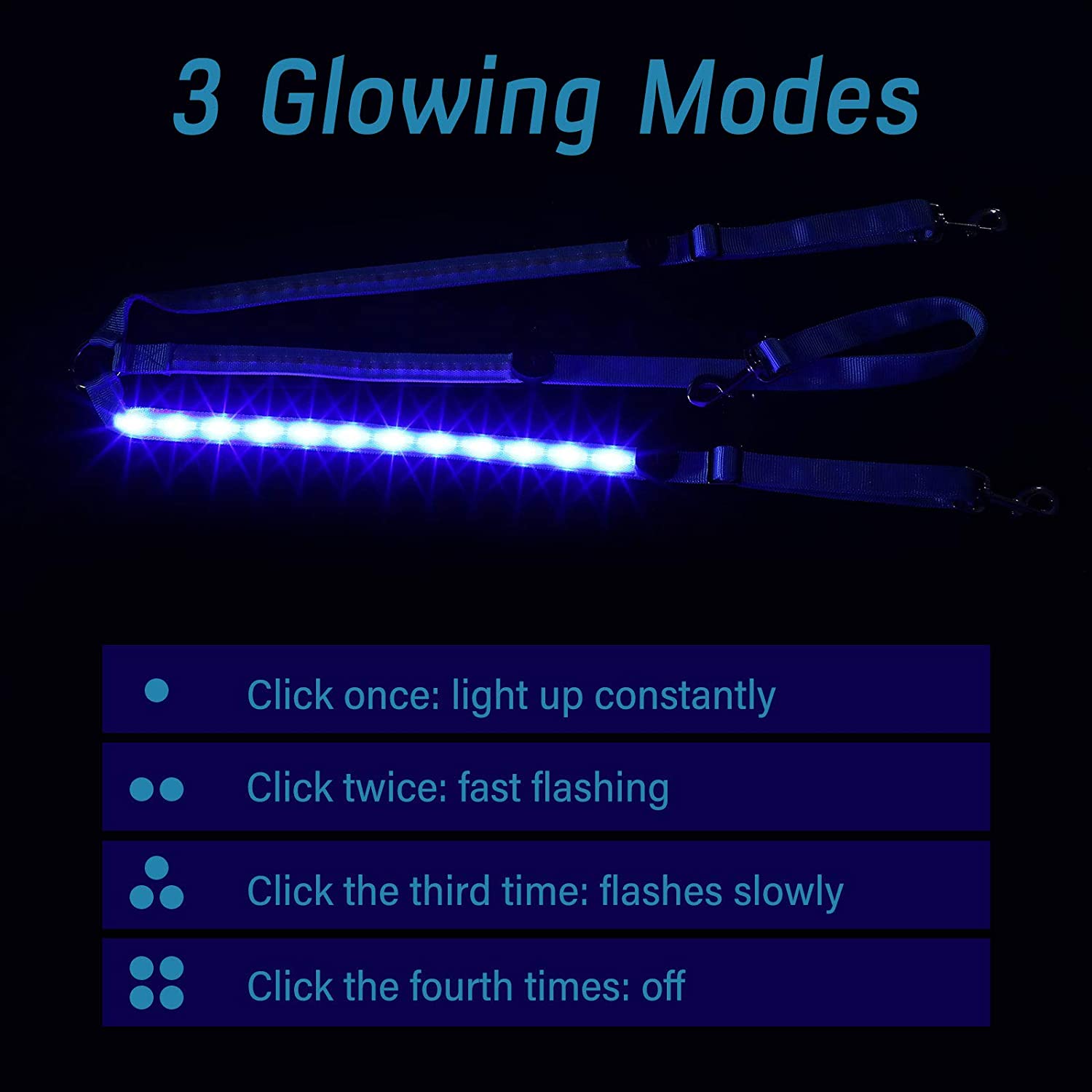 Horse Harness Breastplate Collar LED Lights - Dogs and Horses